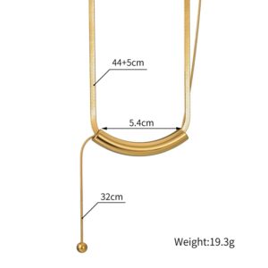 Gold Plated Adjustable Bar Necklace for Women